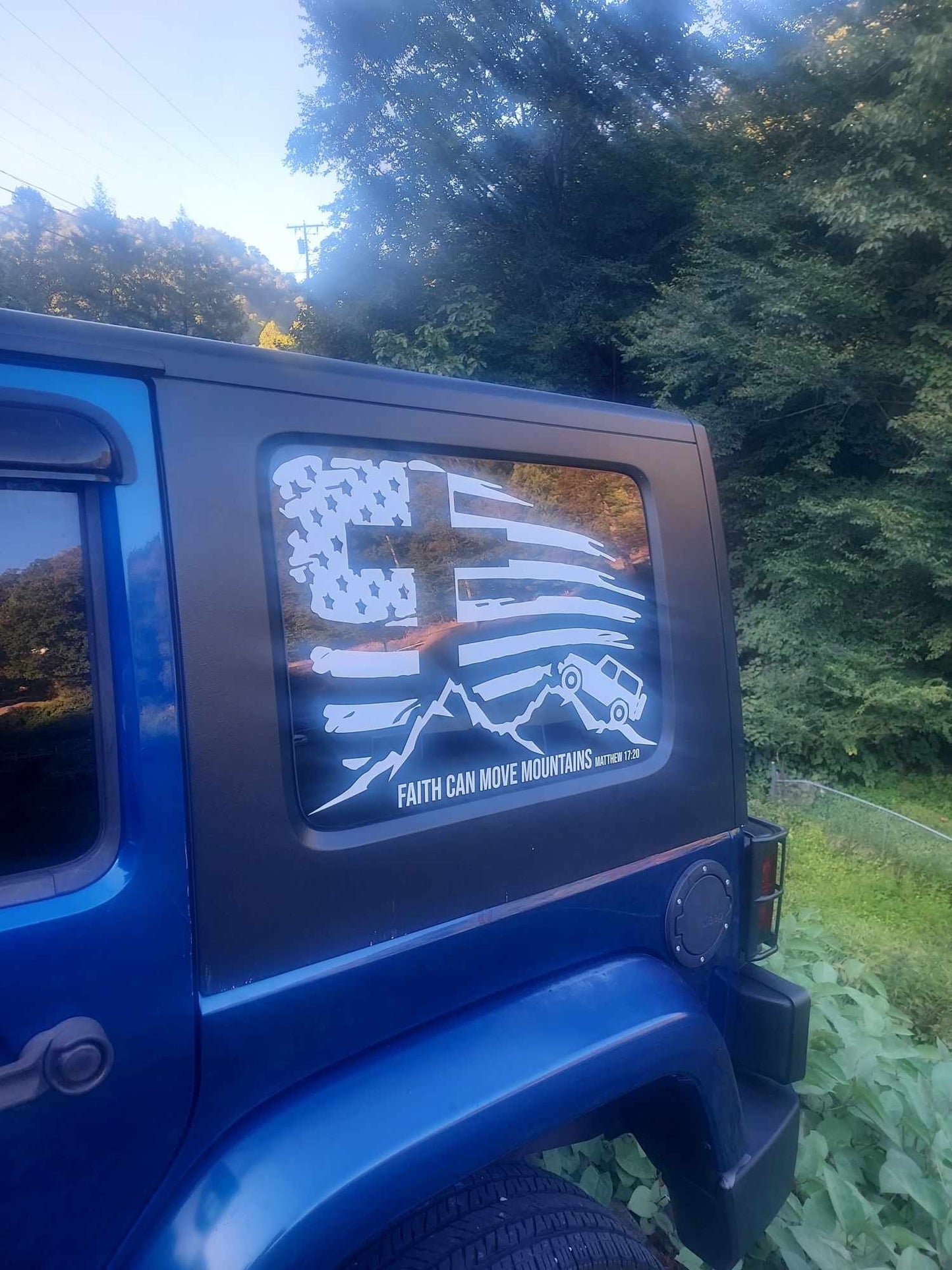***SALE 30% OFF IN CART*** Faith Can Move Mountains JEEP decal set FREE SHIPPING